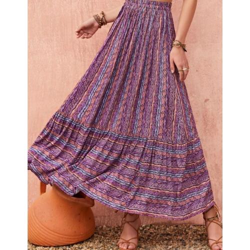 Isabella Purple Bohemian Skirt
