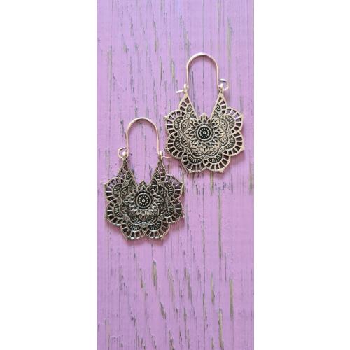 Bronze Mandala design earrings