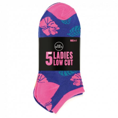 Bare Basics Assorted Ladies Low Cut Socks 5 Pack