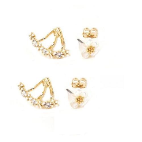 Elegant Cherry Blossom Earrings - Gold