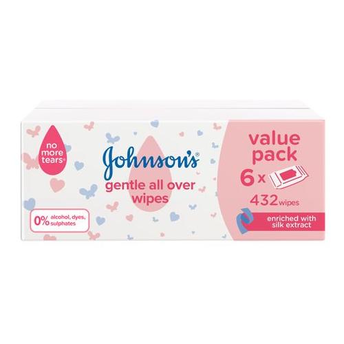 Johnson's Baby Gentle All Over Wipes, Pack Of 432 Wipes