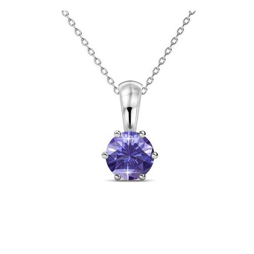 Destiny Amethyst/February Birthstone Necklace with Swarovski Crystal