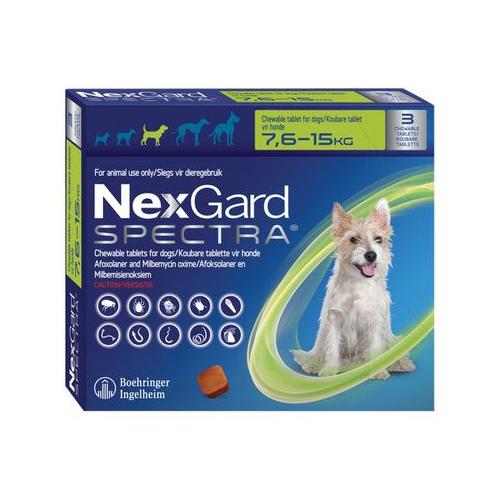 Nexgard Spectra Chewable Tablets for Dogs 7,6-15,0kg - 3 Tablets