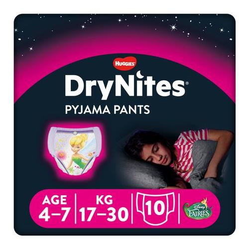 DryNites Pyjama Pants for Girls 4-7 Years- 10 pack