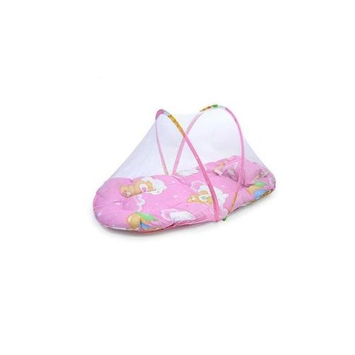New Born Foldable Baby Mosquito Tent Travel Instant Bed - Pink