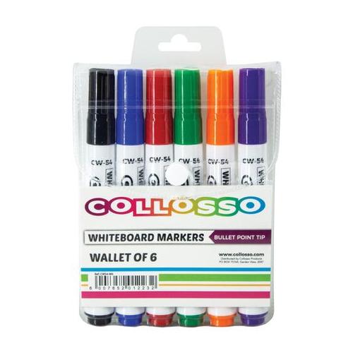 Collosso Whiteboard Markers Bullet Point - Wallet 6