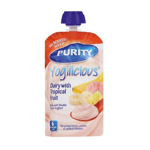 Purity Yogilicious with Tropical Fruit Pouches - 12 x 110ml