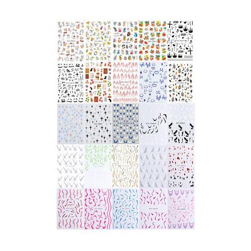 25 Sheets Nail Stickers Self-Adhesive Nail Art Stickers