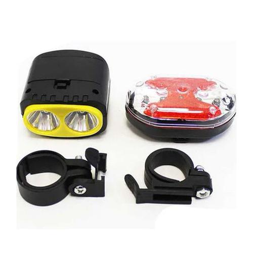 White Front and Rear LED Bike Headlight and Tail Light Set
