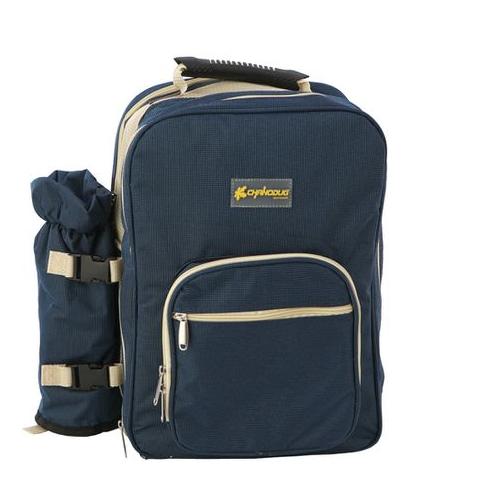 Picnic Backpack with Cutlery Set - Dark Blue
