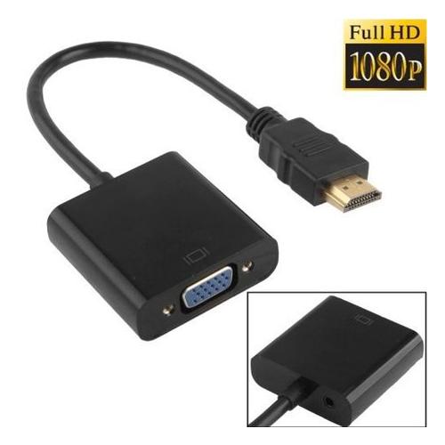 Full HD 1080P HDMI To VGA + Audio Output Cable For Computer,  DVD & Laptop Etc.