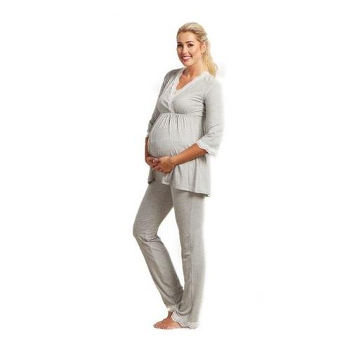Absolute Maternity Nursing Lace Pyjama Set Melange