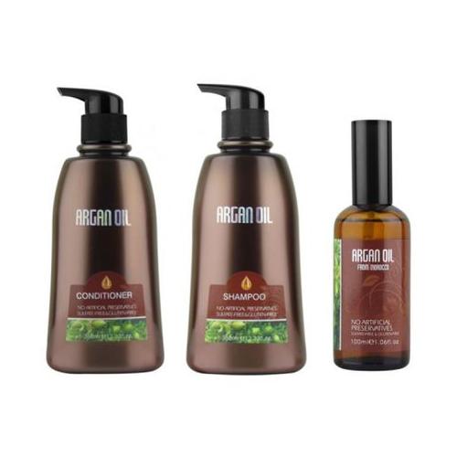 Moroccan Argan Oil -Triple Pack-Shampoo+Conditioner 750m + Argan Oil 100ml