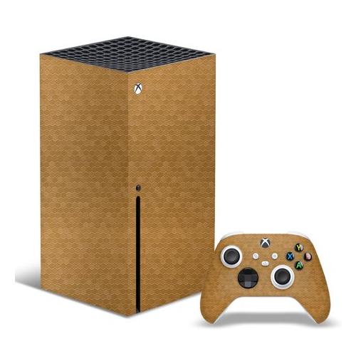 SkinNit Decal Skin For Xbox Series X: HoneyComb Gold (Textured)