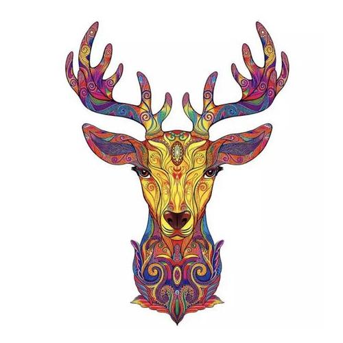 Wooden Puzzle - Bright Deer A4 - Gift