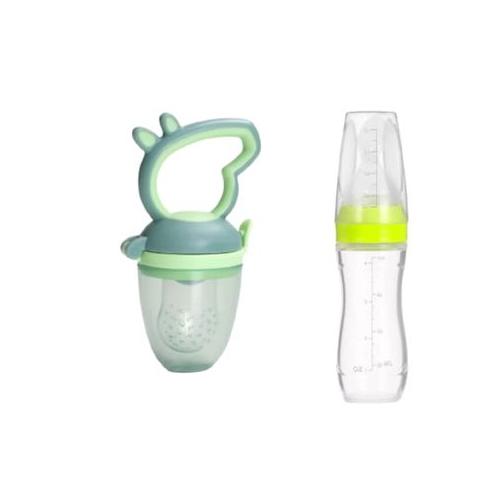 Bub2be's Baby Unique Spoon and Dummy Feeder Set - Green