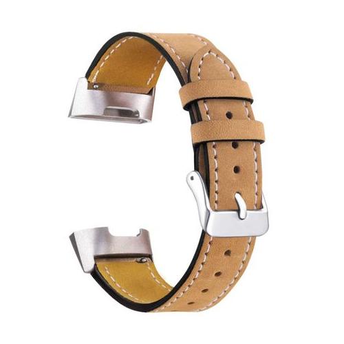 FocusFit - Fitbit Charge 3/ 3 SE Compatible Leather Band - Tan