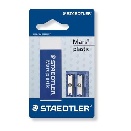 Staedtler Mars Eraser and Double-Hole Plastic Sharpener
