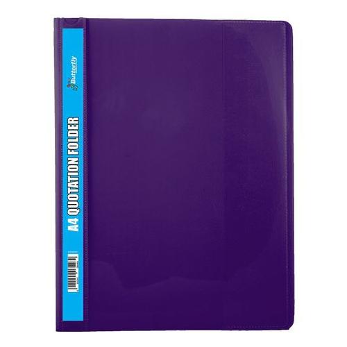 Butterfly Quotation Folders Pvc 180 - A4 - Violet (Pack Of 5)