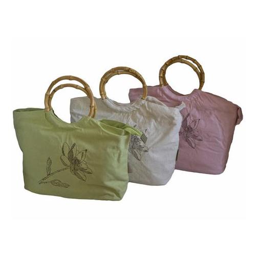 Fino SK-8867 3 Piece Value/Party Pack Linen Bamboo Handle Bag Set
