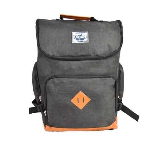 Urban Trendy Backpack with Laptop Sleeve with Hook & Loop - Black