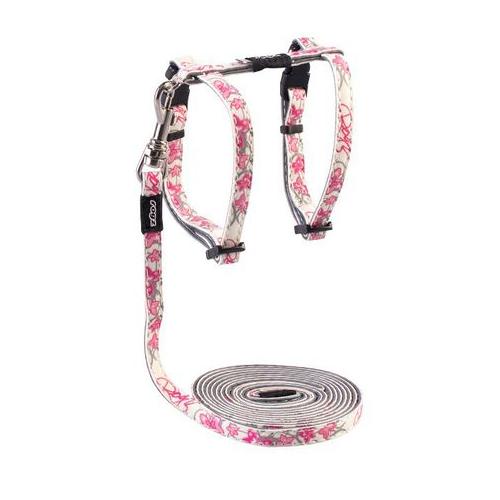 Rogz - 11mm GlowCat Cat Lead/H-Harness - Pink