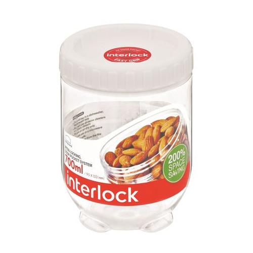 Lock & Lock - Interlock Round Clear With White Lid - 700ml