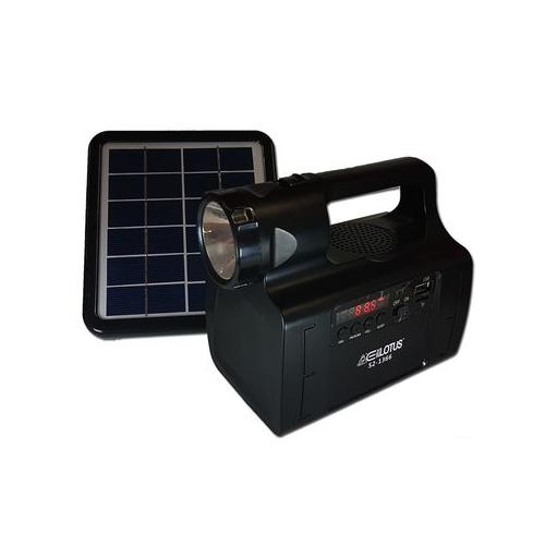 Everlotus 2W Solar Lighting with Bluetooth Speaker - Black