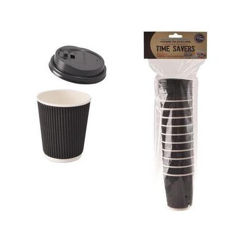 Bulk Pack 4 x Paper Picnic Cups Pack Of 10 With 250ml Lids