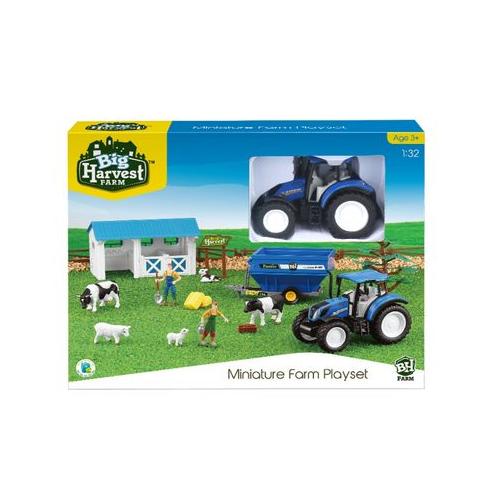 Big Harvest New Holland Mini Farm Playset 23 PCS