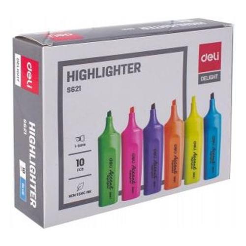 DELI Highlighter Box-10 Yellow