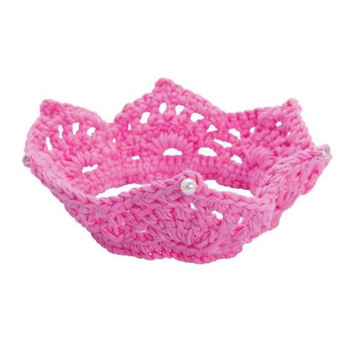 Elegant Baby Crochet Headbands Crown Pink