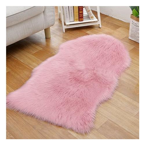 Pink- Fluffy Sheep Faux Rug\Carpet