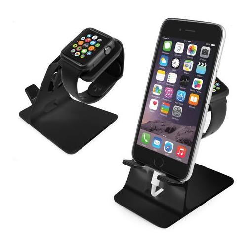 Tuff-Luv Orzly DuoStand for Apple Watch & iPhone - Black