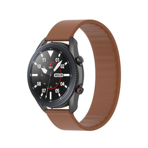 Universal Solo Loop Band Strap For Samsung & Huawei Watches 22mm Brown