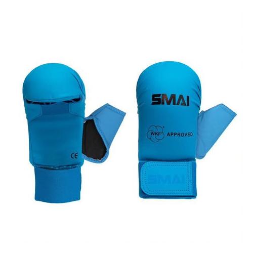 Blue WKF Approved Karate Mitts with Thumb Protection