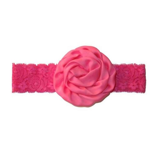 Puffy Rose Headband - Hot Pink