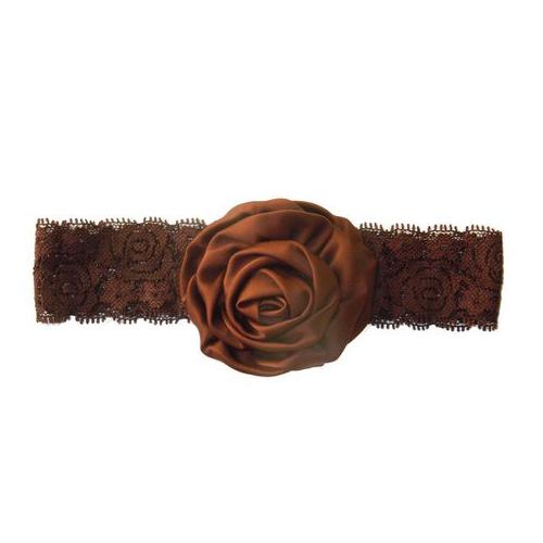 Puffy Rose Headband - Chocolate