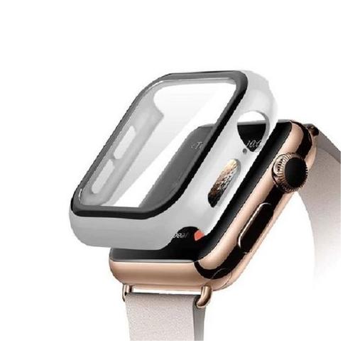 Protective Case with Tempered Glass for Apple iWatch 40mm - White