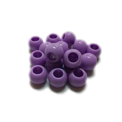 BEAD COOL - Plastic Bead Big Hole -Purple -160pcs (Dia 16mm with 7mmHole)