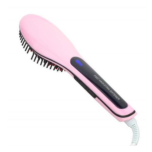 Fast Anti-Scald Electric Hair Straightening Brush With LCD Temperature