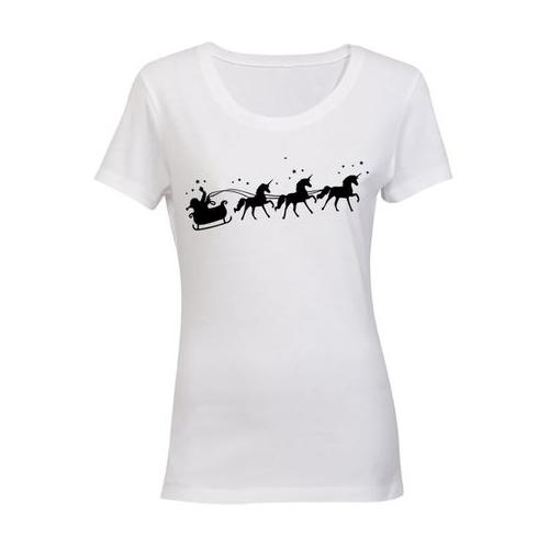 Santa's Unicorn Reindeers - Christmas - Ladies - T-Shirt