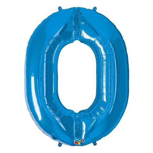 34inch Foil Balloon Number 0 Sapphire Blue