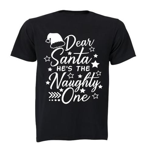 Dear Santa, He's the Naughty One - Christmas - Kids T-Shirt