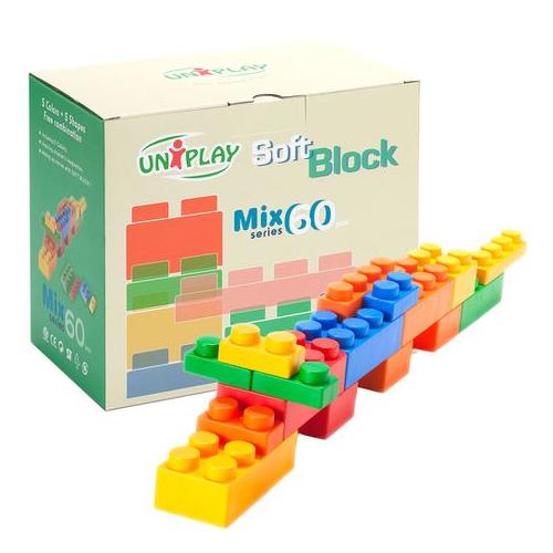 Greenbean Jumbo Educational Soft Blocks Mixed Box: 60 Pieces