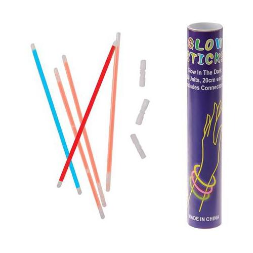 Bulk Pack x 5 Glow Sticks with Connectors (Assorted Colours)