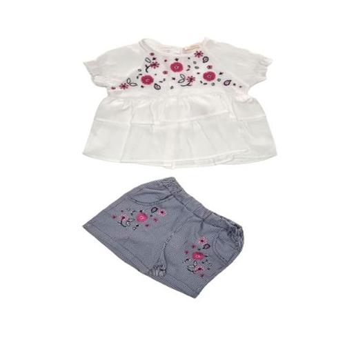 Little People Shop - Baby Girls Cute Blouse and Short Set