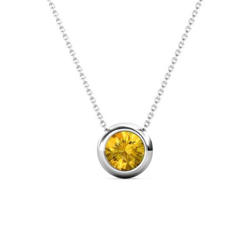 Moon November/Citrine Birthstone Necklace with Swarovski® Crystals