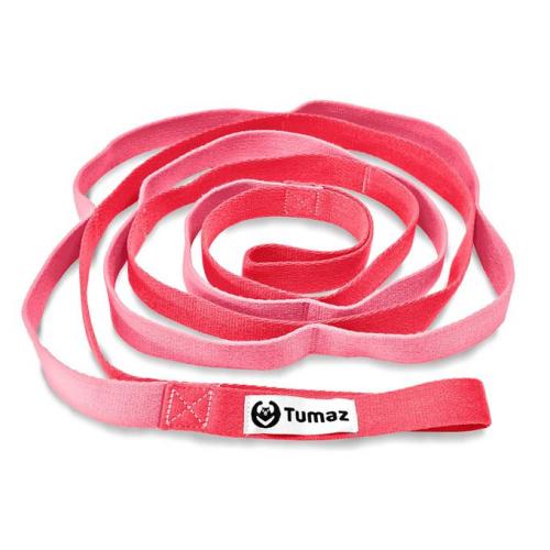 Stretch Strap - 10 Loops & Non-Elastic Band for PT, Yoga & Dance - Pink