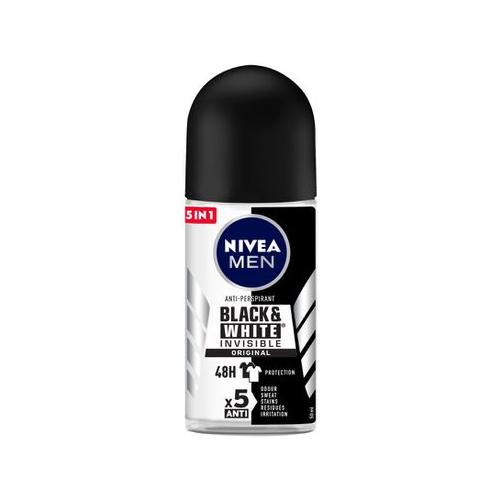 NIVEA MEN Black & White Invisible Original 48h Deodorant Anti-Perspirant Roll-on - 50ml
